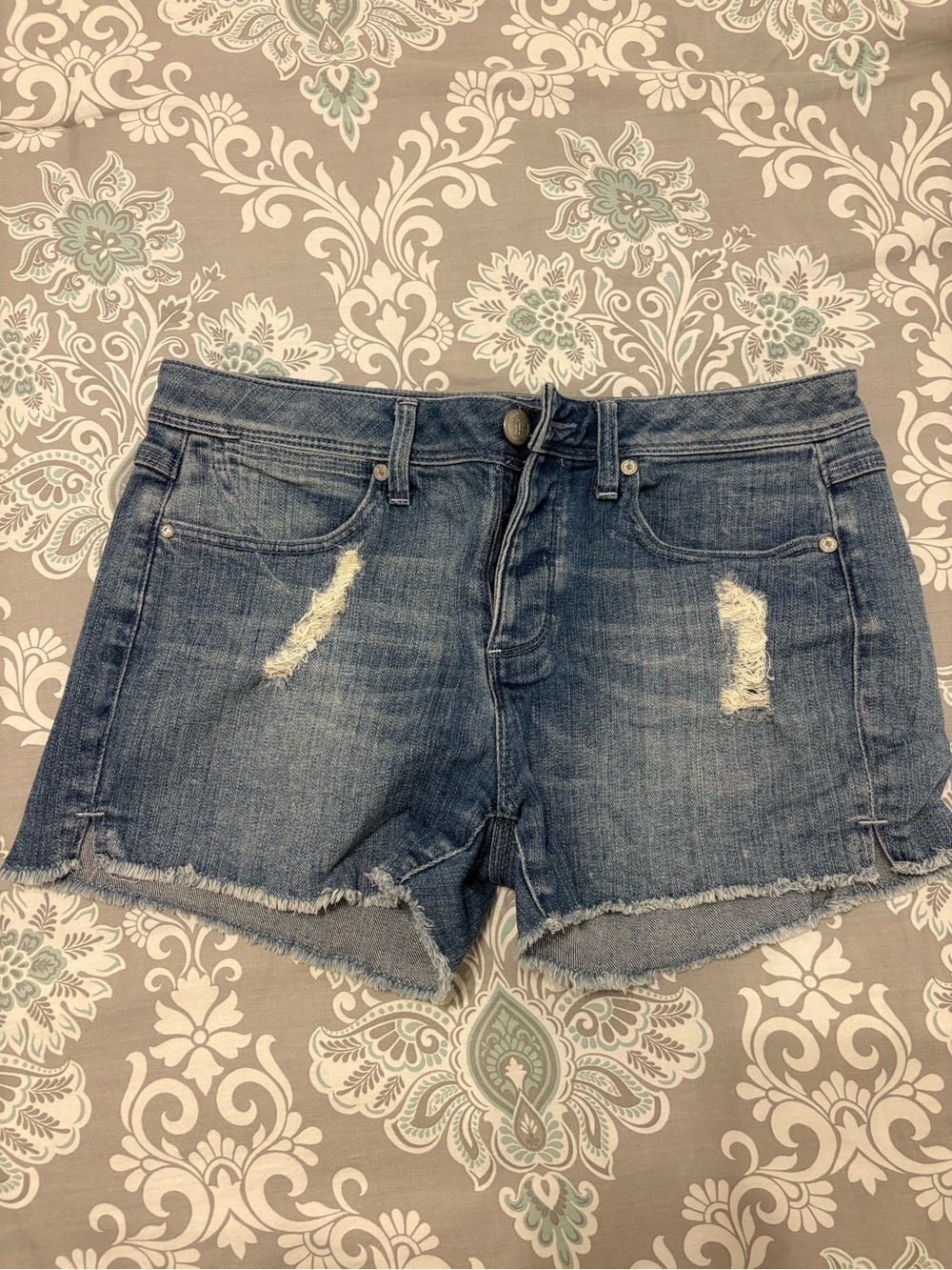 Juicy Couture Blue Distressed Denim Cutoff Shorts